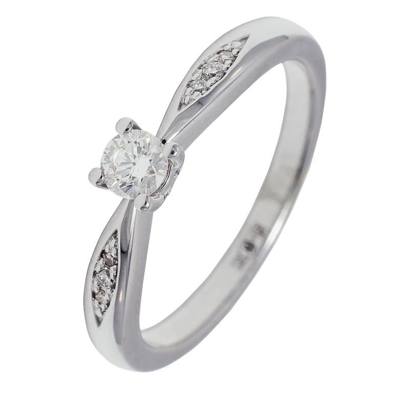 Кольцо из белого золота 585 пробы с бриллиантами 921320Б