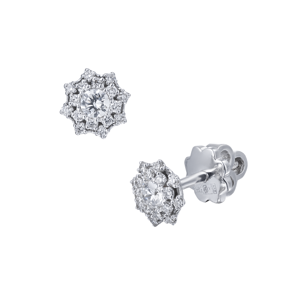 Серьги белое золото 585 проба с бриллиантами 922700Б