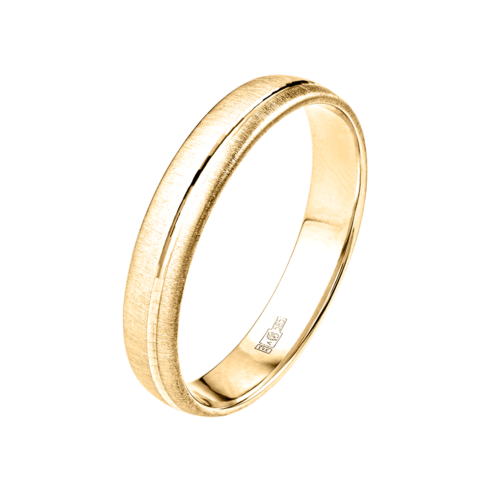 Кольцо из желтого золота 585 пробы матовое 220-000-719