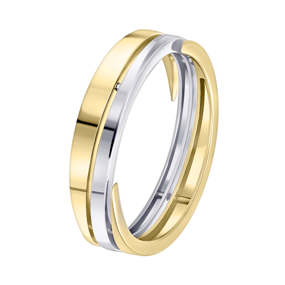 Кольцо из желтого и белого золота 931978