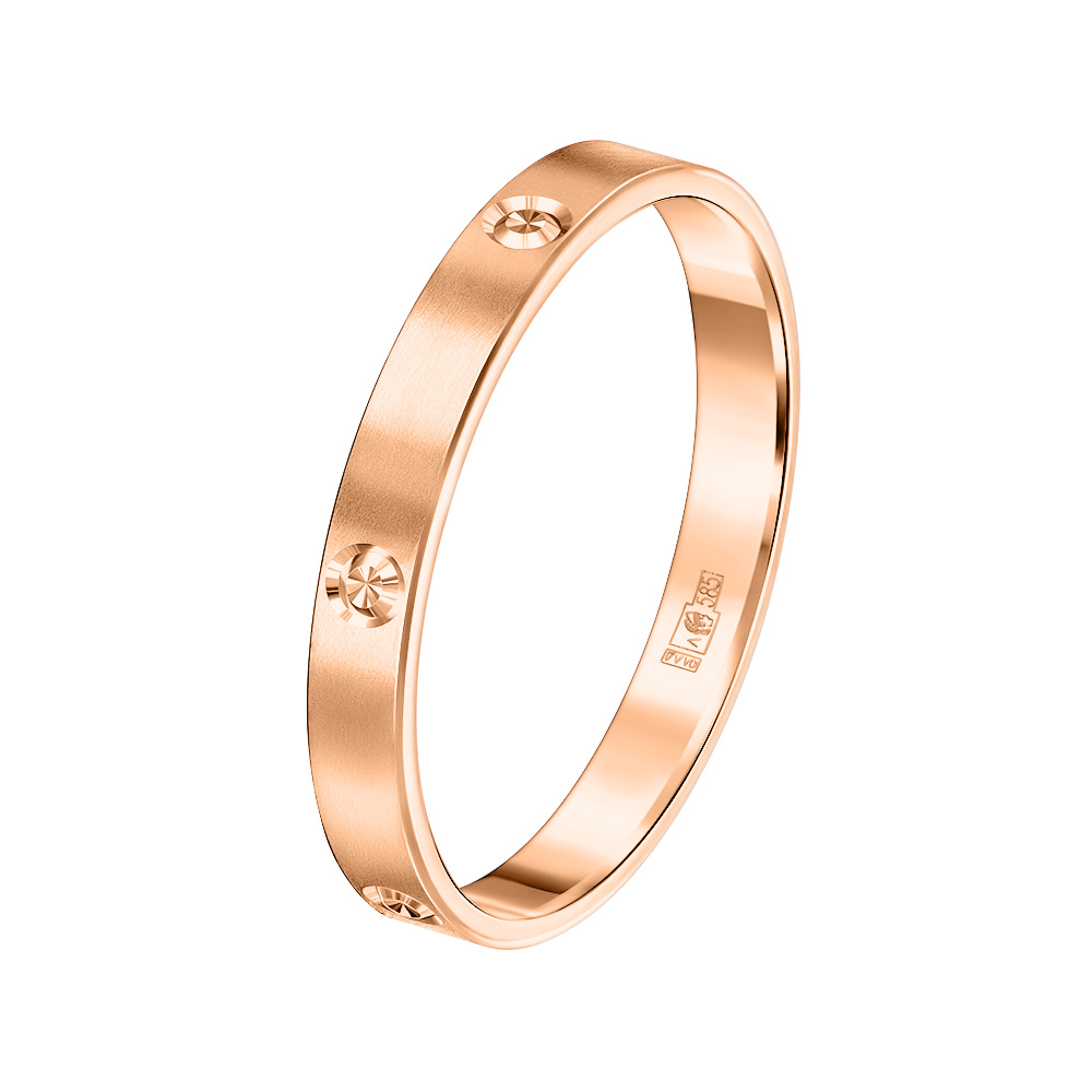 Облегченное обручальное кольцо из красного золота 600-000-296