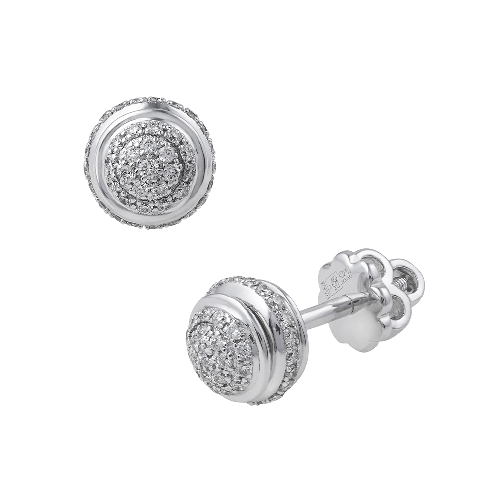 Серьги из белого золота с бриллиантами 922623Б