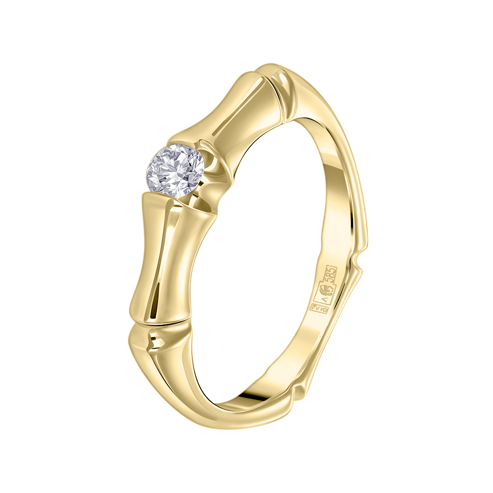 Кольцо из желтого золота с бриллиантом 9311115Б