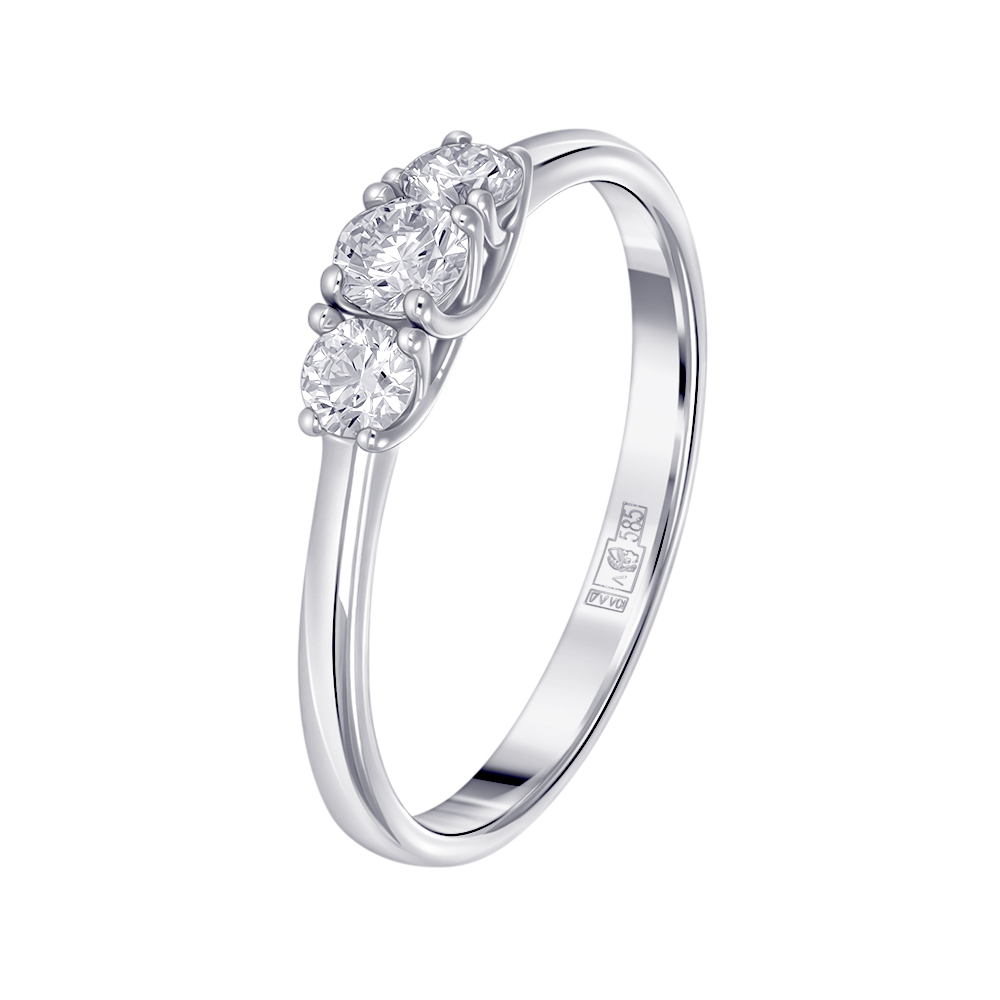 Кольцо из белого золота с бриллиантами 9211119Б