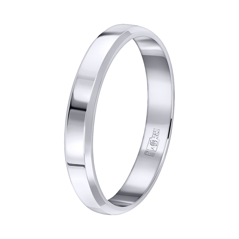 Облегченное обручальное кольцо из белого золота 610-000-343