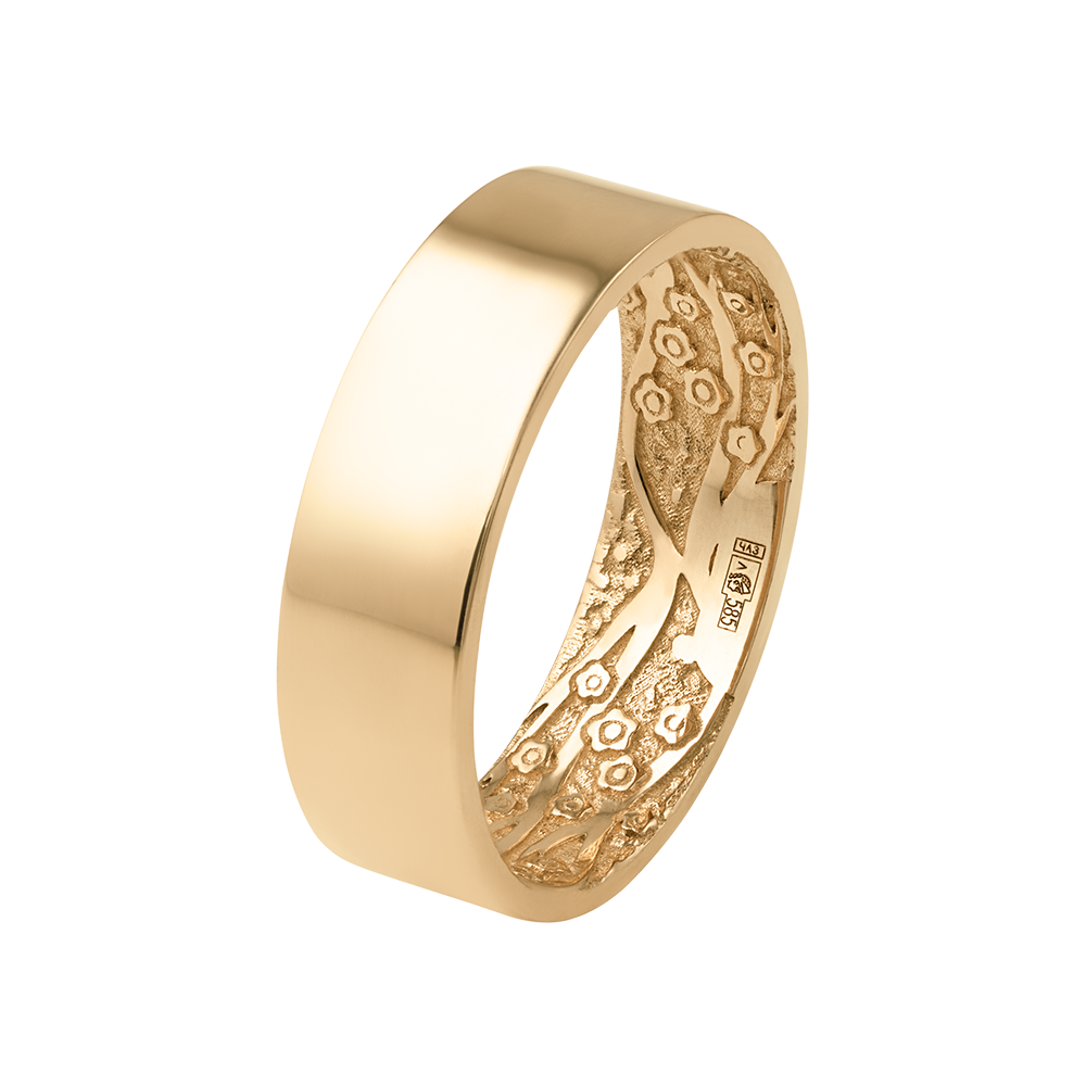 Кольцо широкое из желтого золота  931666-2