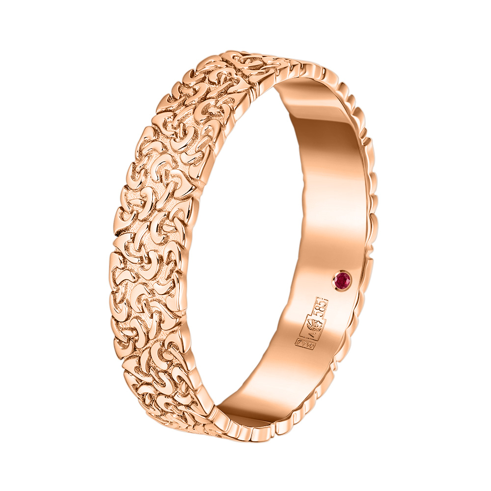 Кольцо из красного золота с рубином 9111117