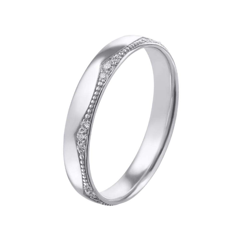 Кольцо из белого золота 585 пробы с бриллиантами 921737Б