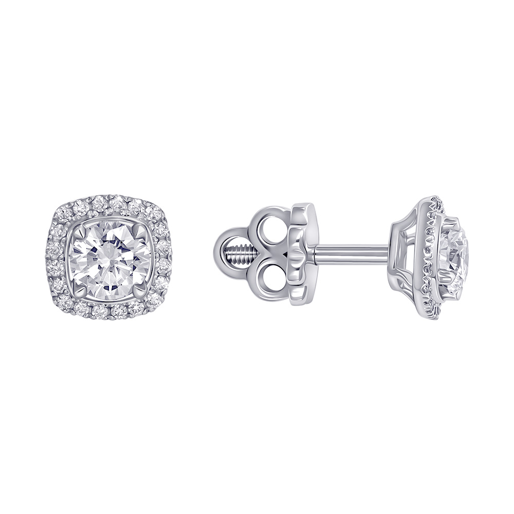 Серьги из белого золота с бриллиантами 9221084Б