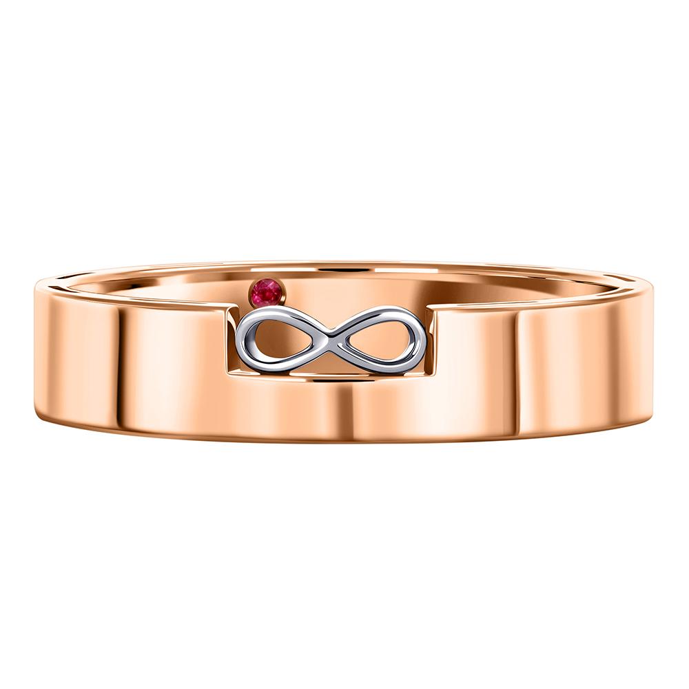 Кольцо из красного и белого золота с рубином 9111072