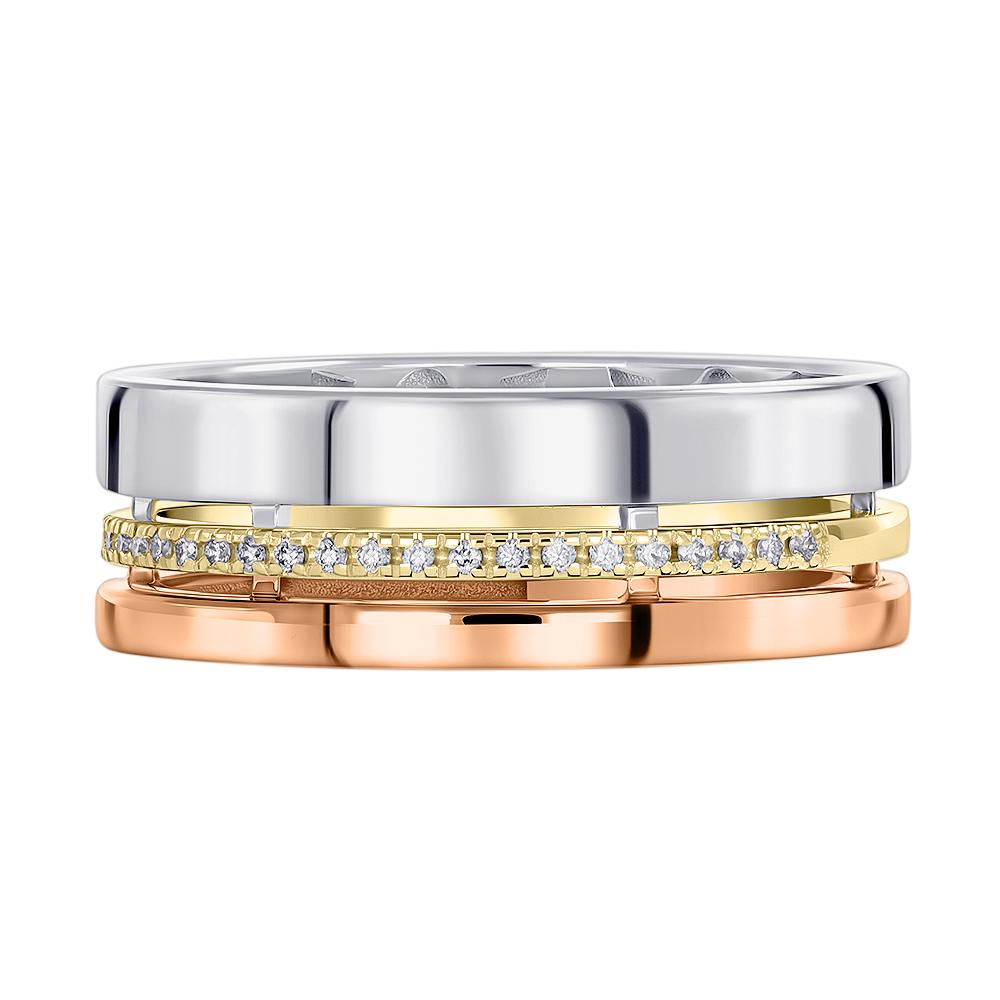 Кольцо из комбинированного золота с бриллиантами 9211091Б