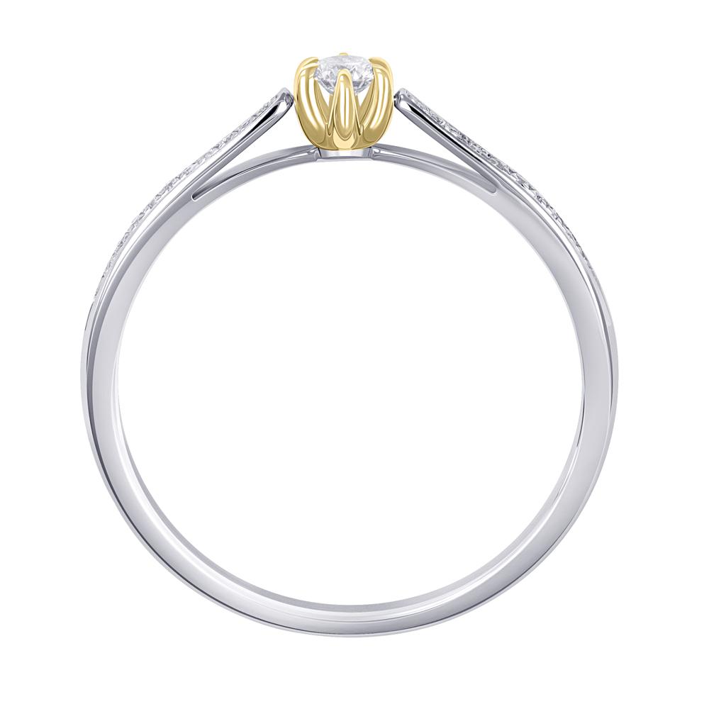 Кольцо из желтого и белого золота с бриллиантами 9211001Б