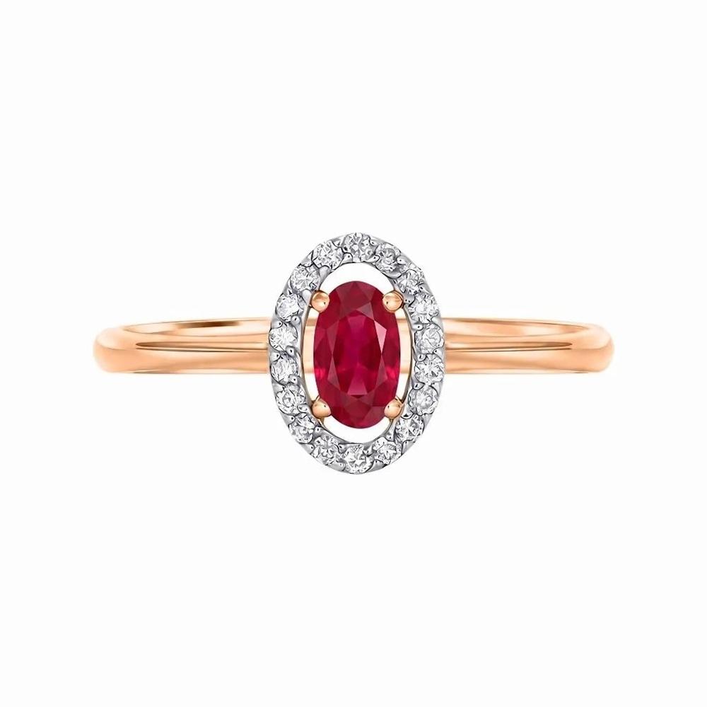 Кольцо из золота с рубином 911003Р