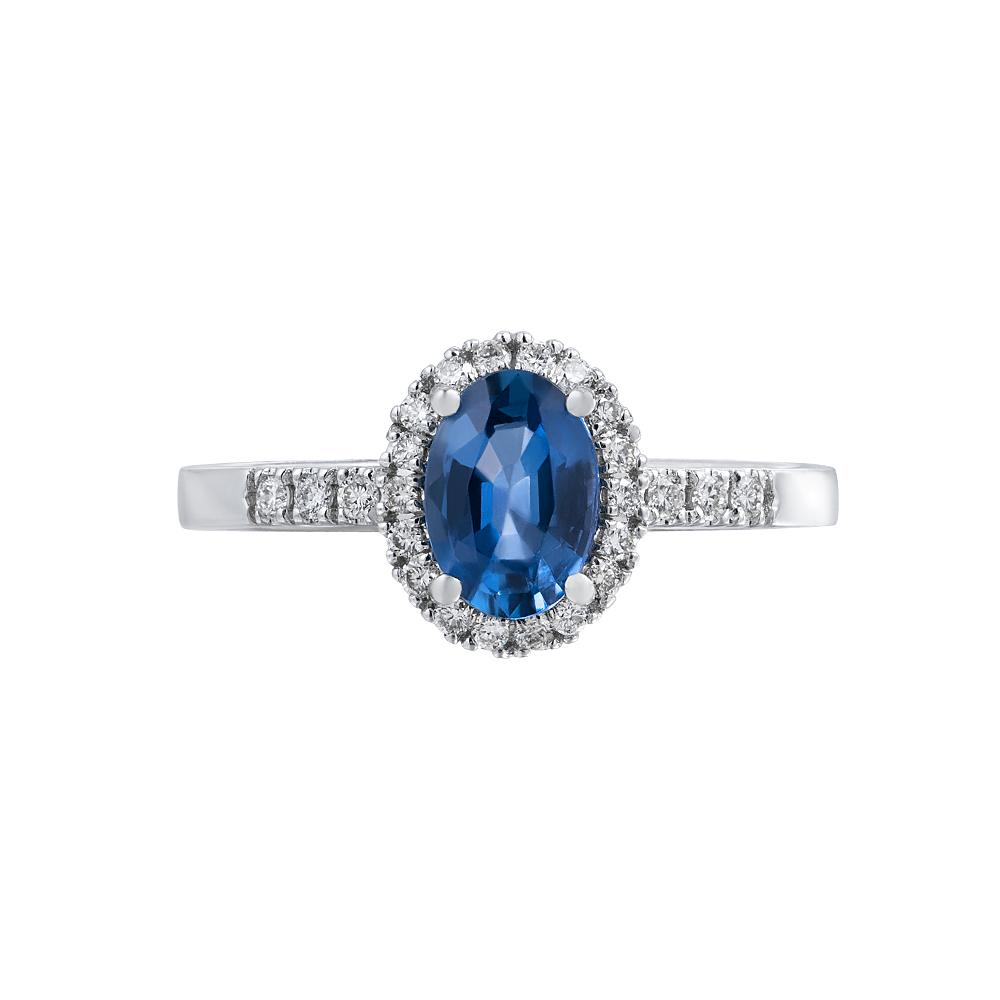 Помолвочное кольцо с сапфиром и бриллиантами 921806С