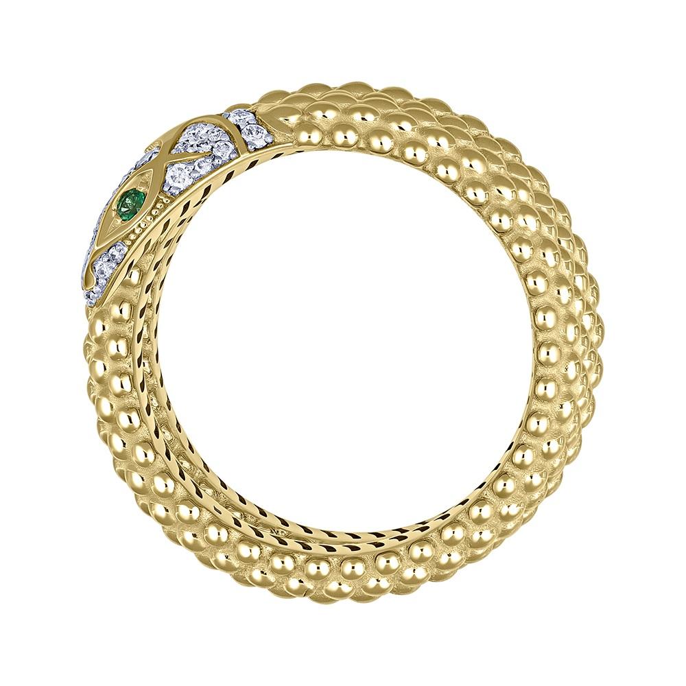 Кольцо из желтого золота с изумрудами и бриллиантами 931937И