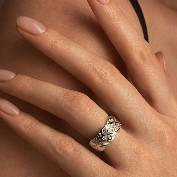 Кольцо из белого золота 585 пробы с бриллиантами 921498Б