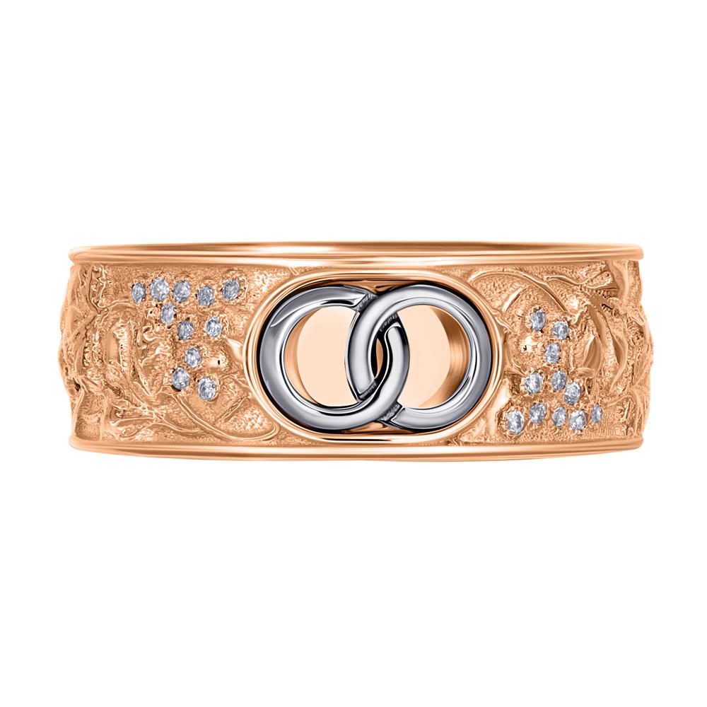 Кольцо из красного золота с бриллиантами 911958Б