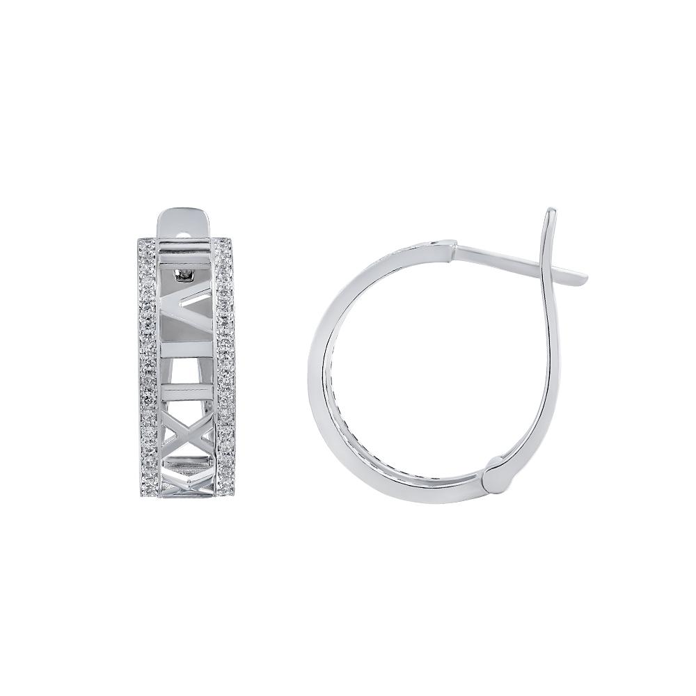 Серьги из белого золота 585 пробы с бриллиантами 922613Б