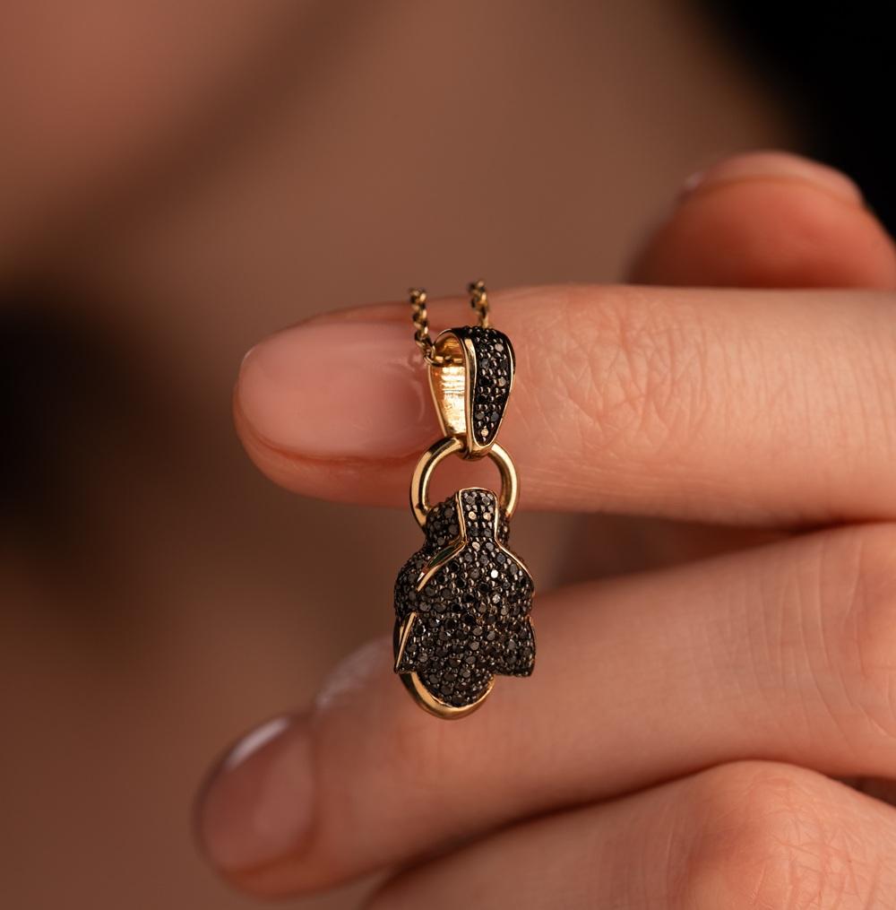 Подвеска из золота с черными бриллиантами 934898ЧБ