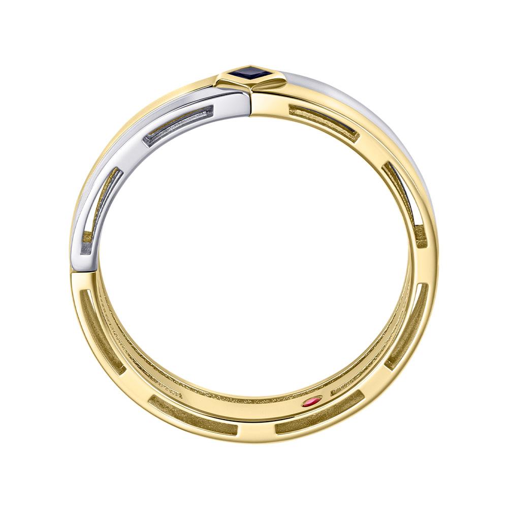 Кольцо комбинированное с черным бриллиантом 9311060ЧБ