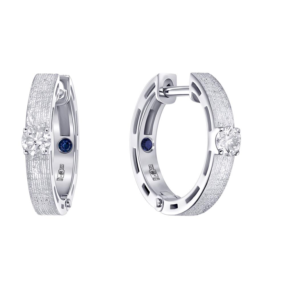 Серьги с бриллиантами и сапфирами 9221006Б