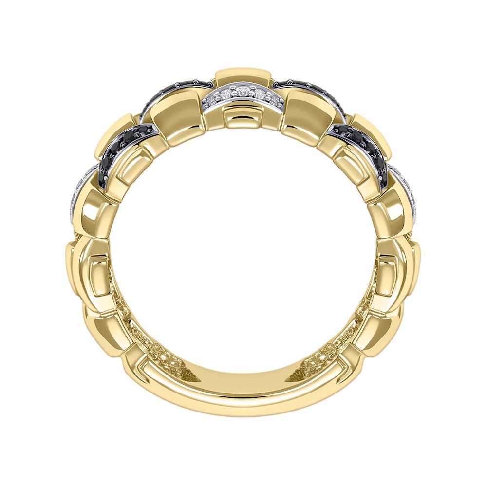 Кольцо из желтого золота с бриллиантами 931844ЧБ