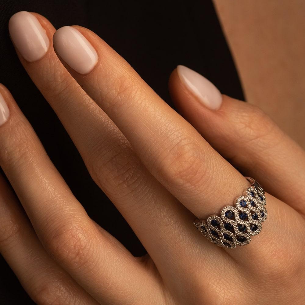 Кольцо из золота с сапфиром 921485С