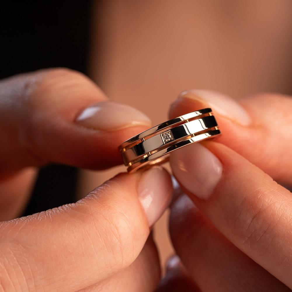 Кольцо с одним бриллиантом 911517-3Б