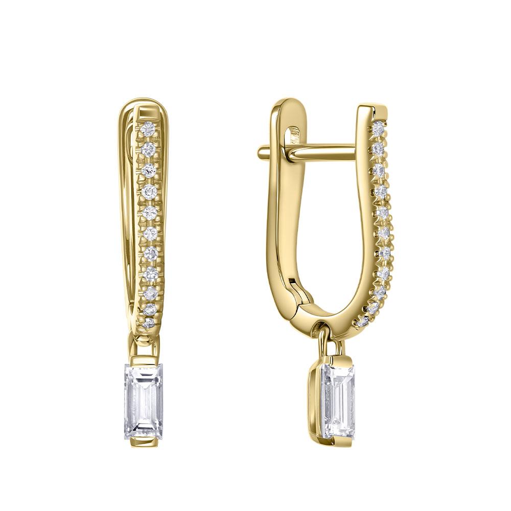 Серьги из желтого золота с бриллиантами 9321073Б