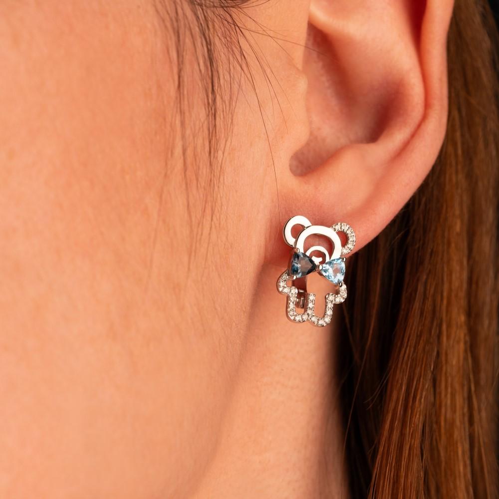 Серьги из белого золота с топазами 922876Т