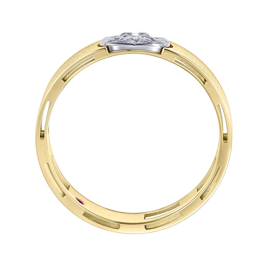 Кольцо из желтого и белого золота с рубином 9311035