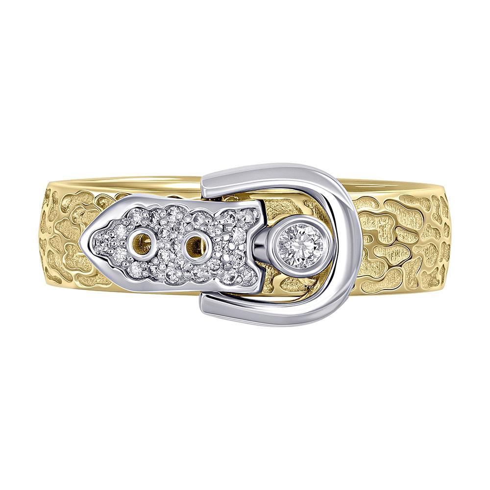 Кольцо из желтого и белого золота с бриллиантами 931945Б