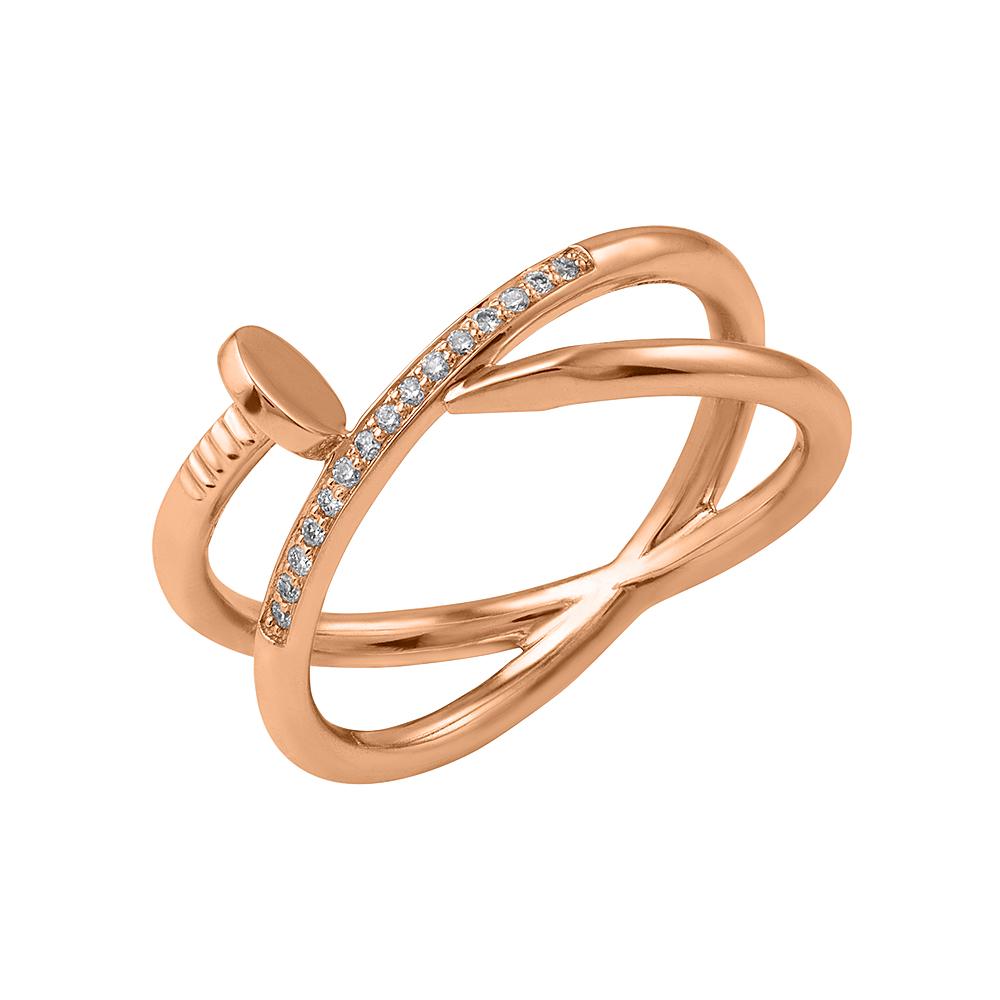 Кольцо-гвоздь с дорожкой бриллиантов 911733Б