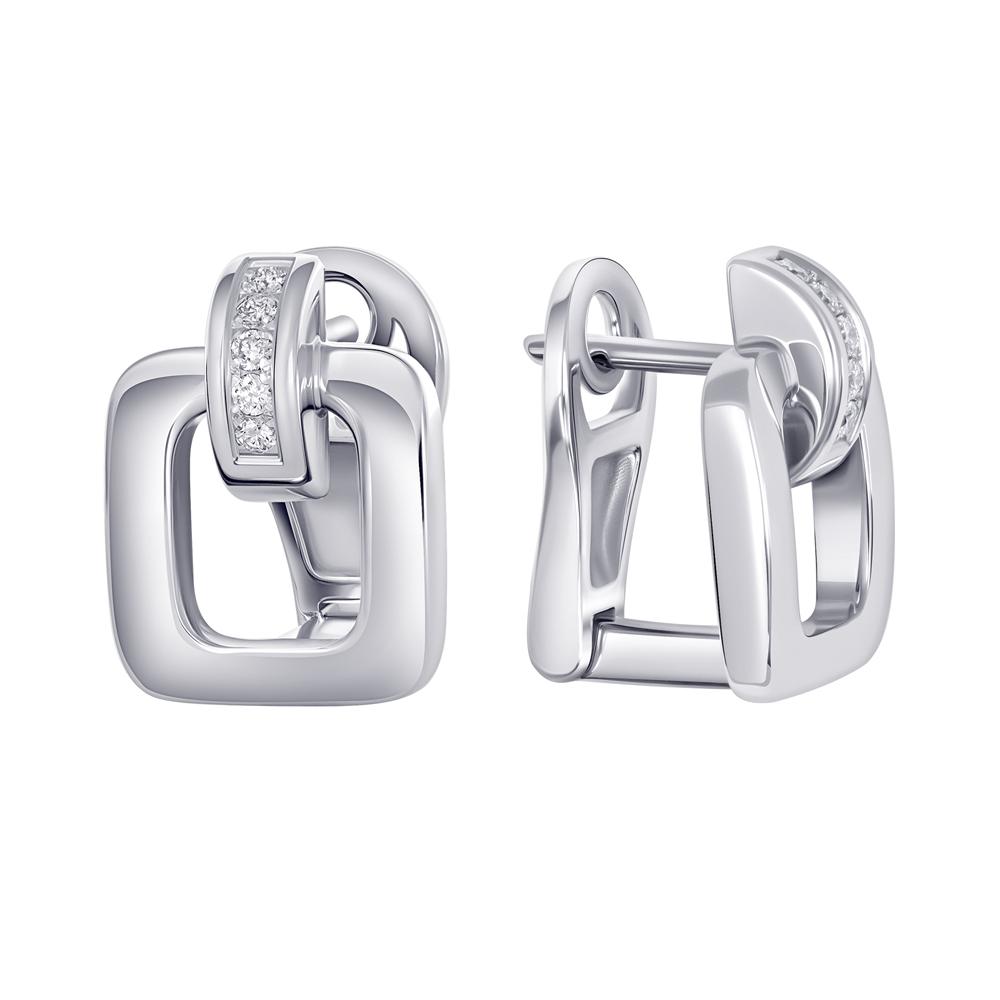 Серьги из белого золота с бриллиантами 922607Б