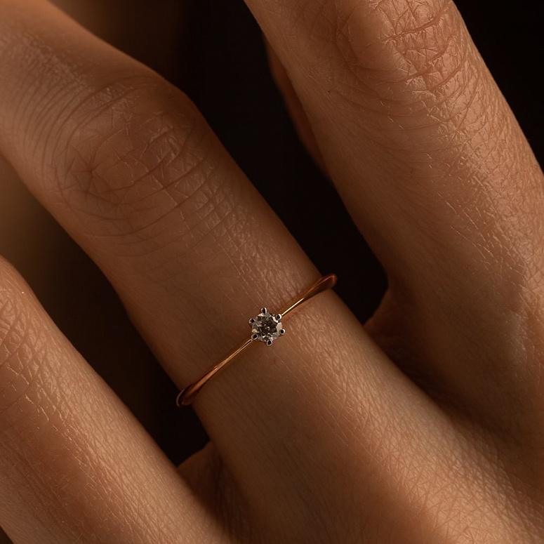 Кольцо из золота с бриллиантом 911123Б