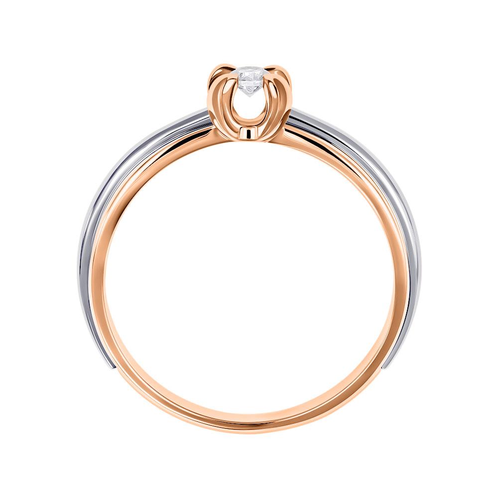 Кольцо из красного и белого золота с бриллиантом 9111005Б