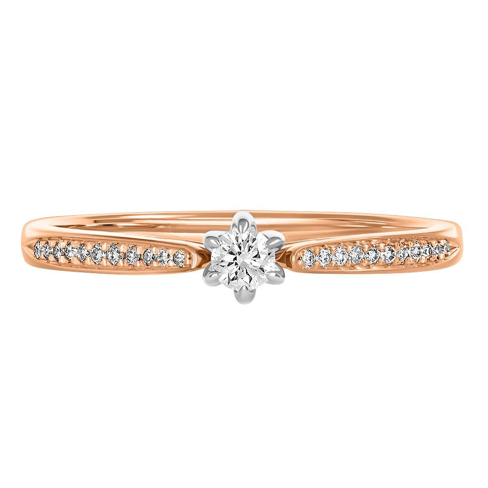 Кольцо из красного золота с бриллиантами 9111001Б