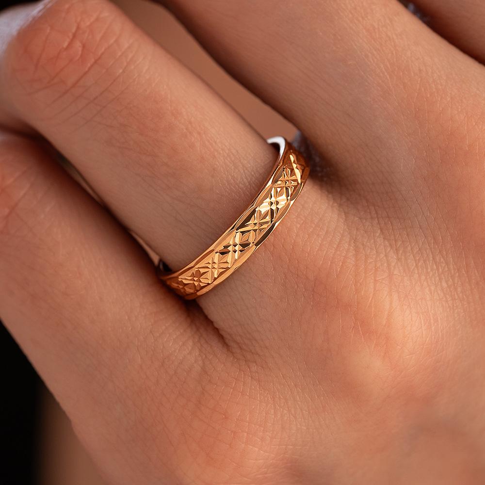 Обручальное кольцо из красного золота 200-000-128