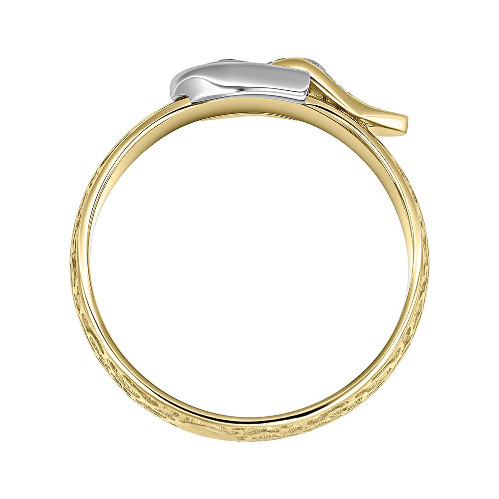 Кольцо из желтого и белого золота с бриллиантами 931945Б