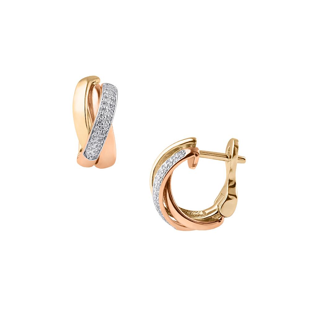 Серьги из золота 585 пробы с бриллиантами 912344Б