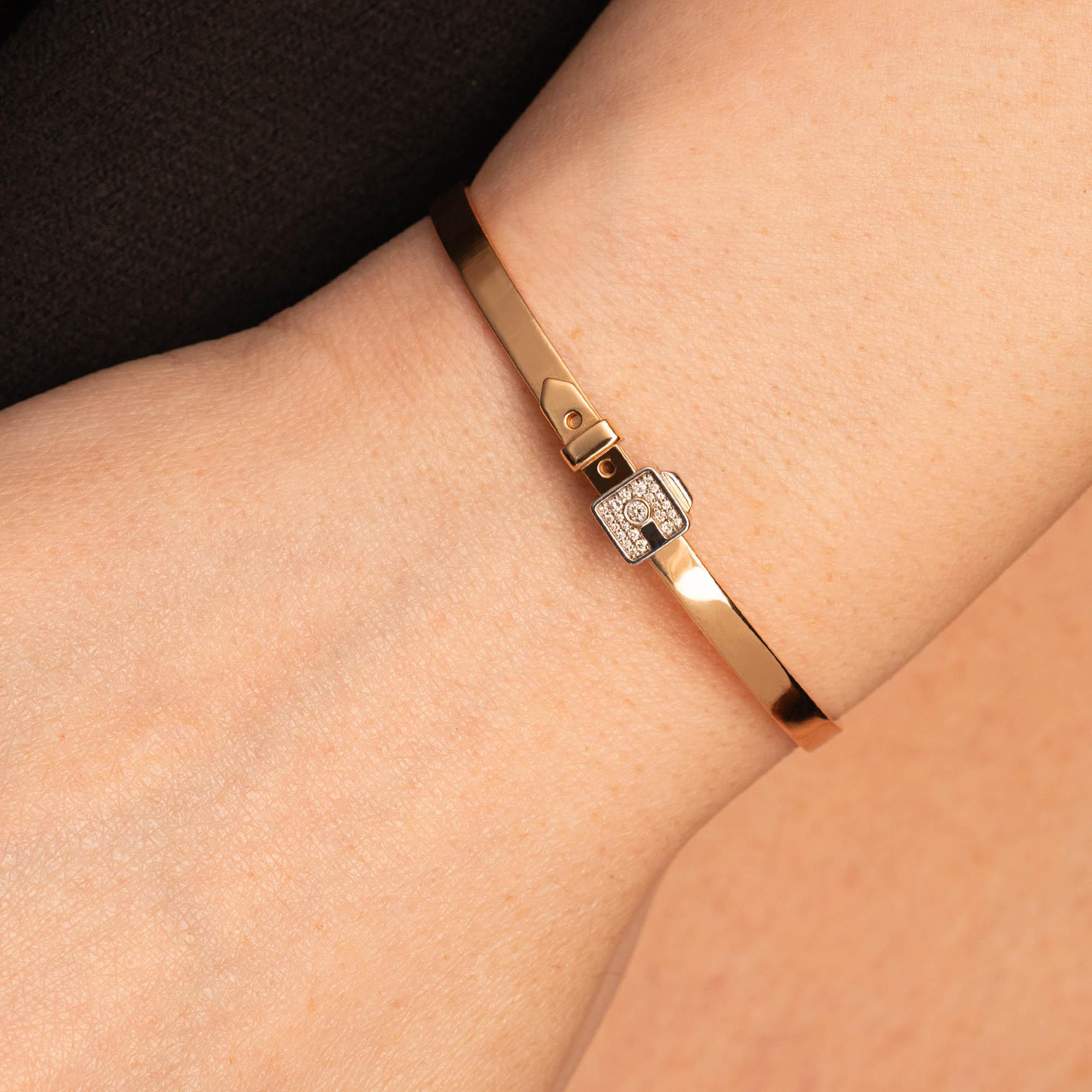 Браслет из золота в виде ремешка с бриллиантами 915947Б