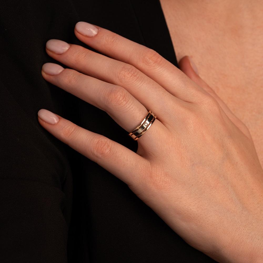 Кольцо с одним бриллиантом 911517-3Б