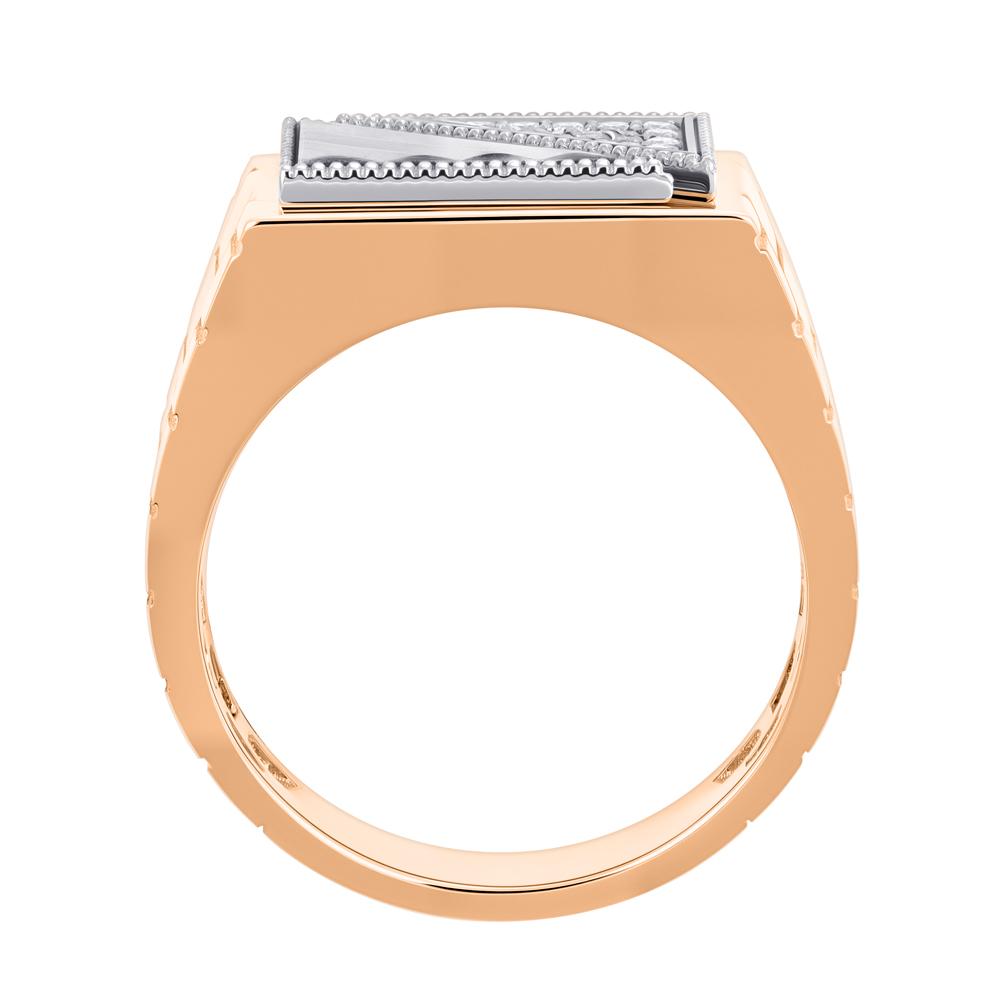 Дизайнерское кольцо из красного и белого золота с бриллиантами 911991Б