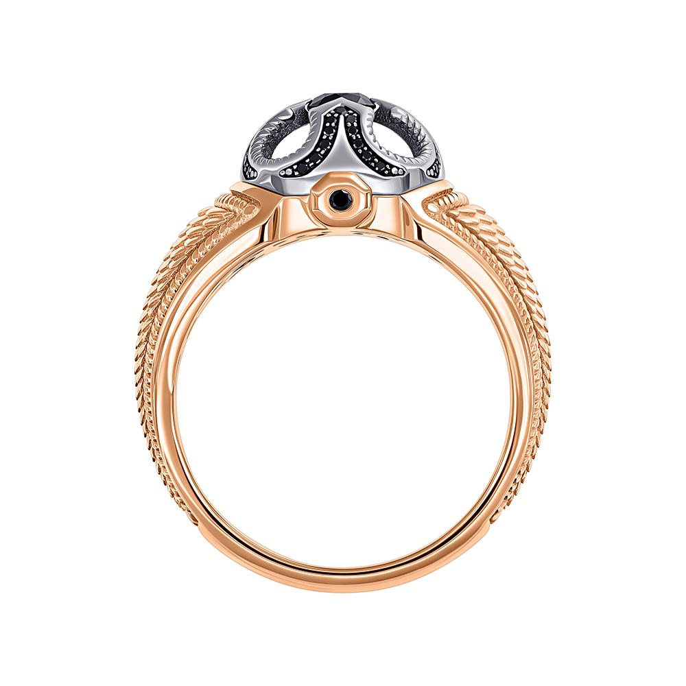 Кольцо с черными бриллиантами 911919ЧБ