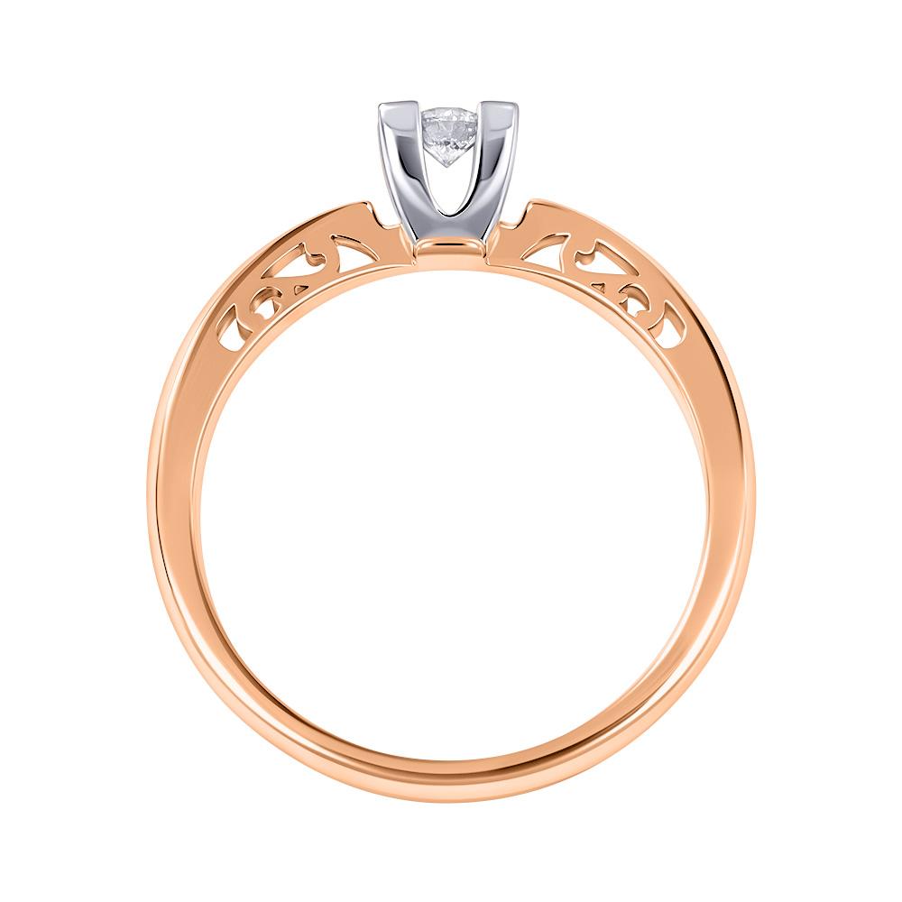 Кольцо из красного золота с бриллиантом 911890Б