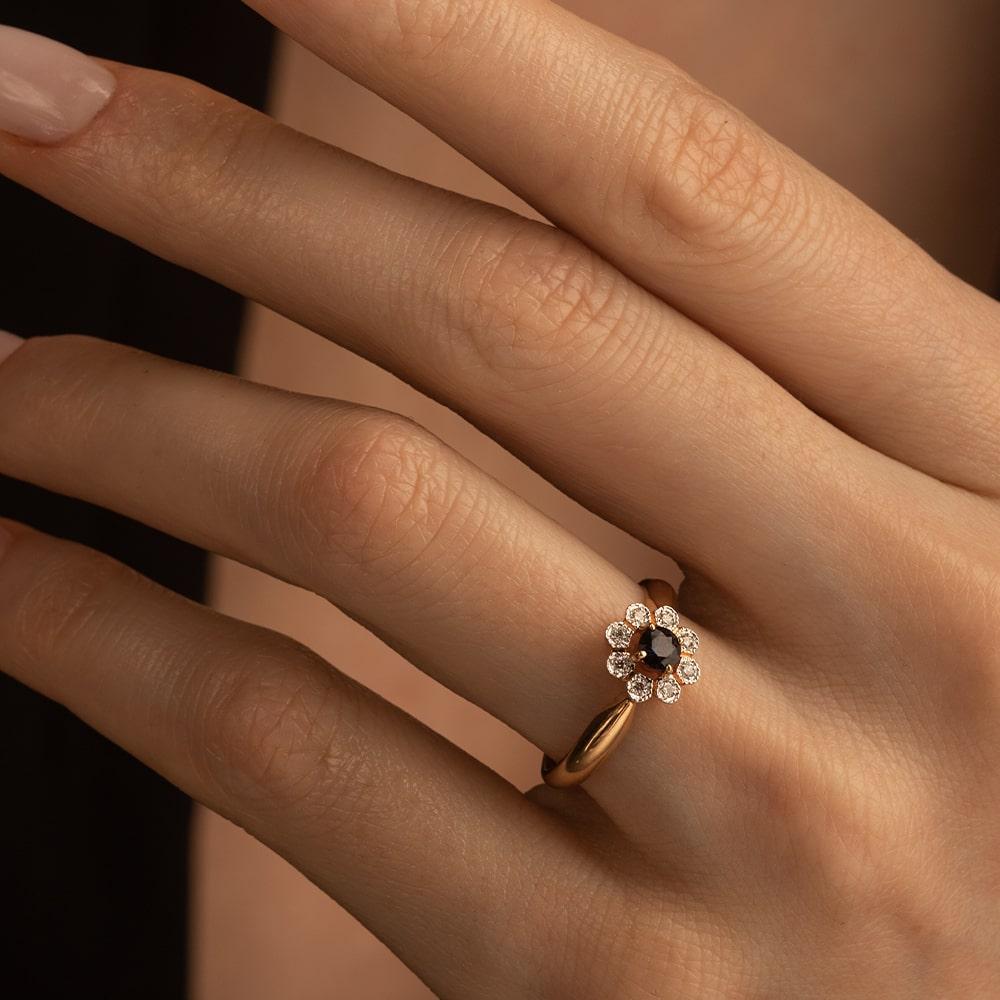 Кольцо из золота с сапфиром 911028С