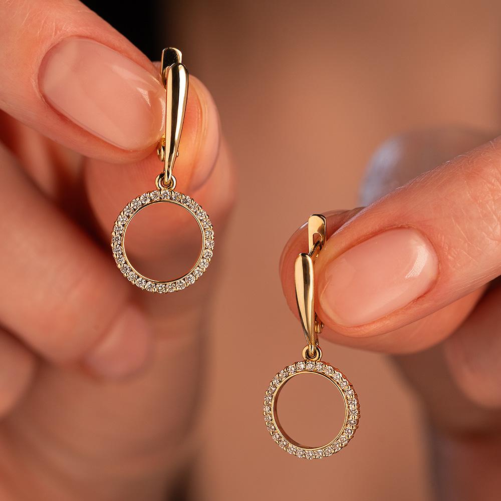 Серьги из золота с бриллиантами 932530Б