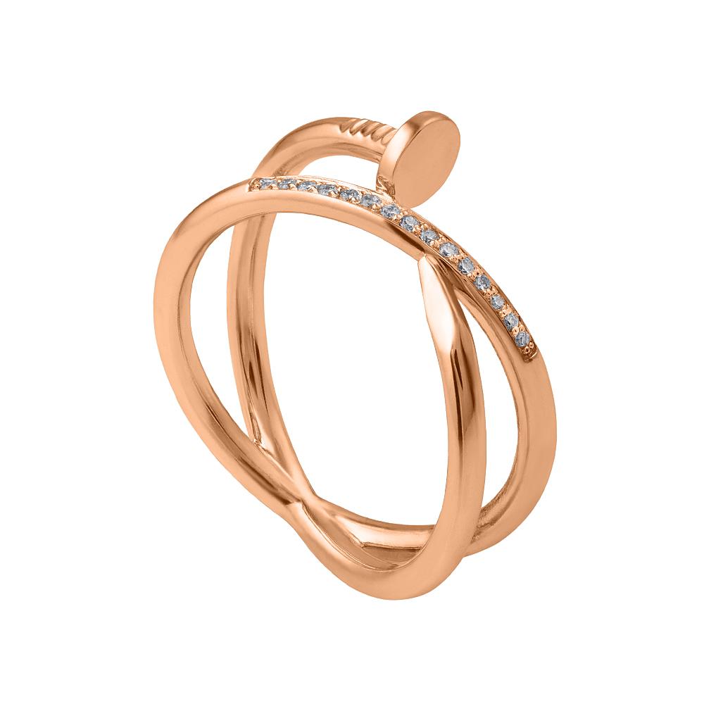 Кольцо-гвоздь с дорожкой бриллиантов 911733Б