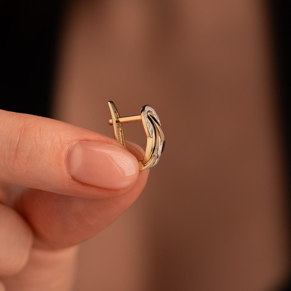 Дизайнерские серьги из золота с бриллиантами 932968Б