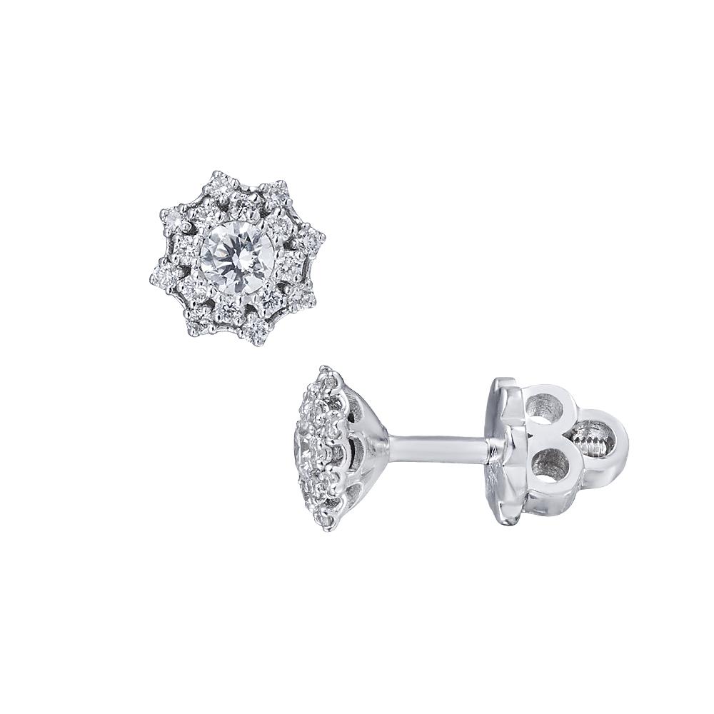 Серьги белое золото 585 проба с бриллиантами 922700Б